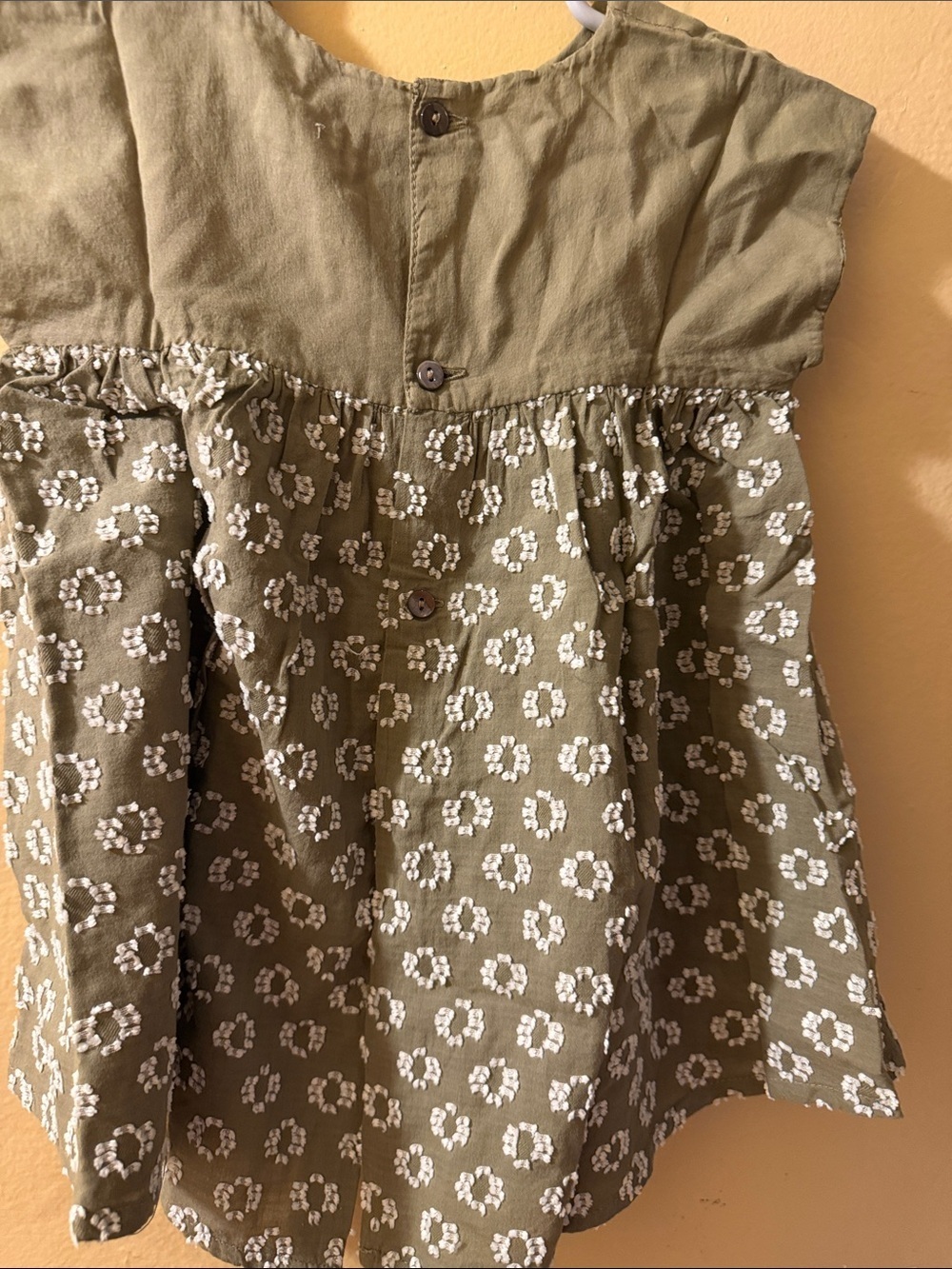 1+ in the family Olive Green Floral Embroidered Girls' Casual Dress - Picture 3 of 3
